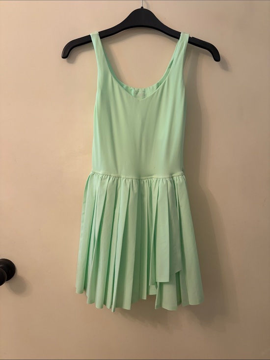 Offline Dresses & Skirts - Neon Mint Green Pleated Skater dress